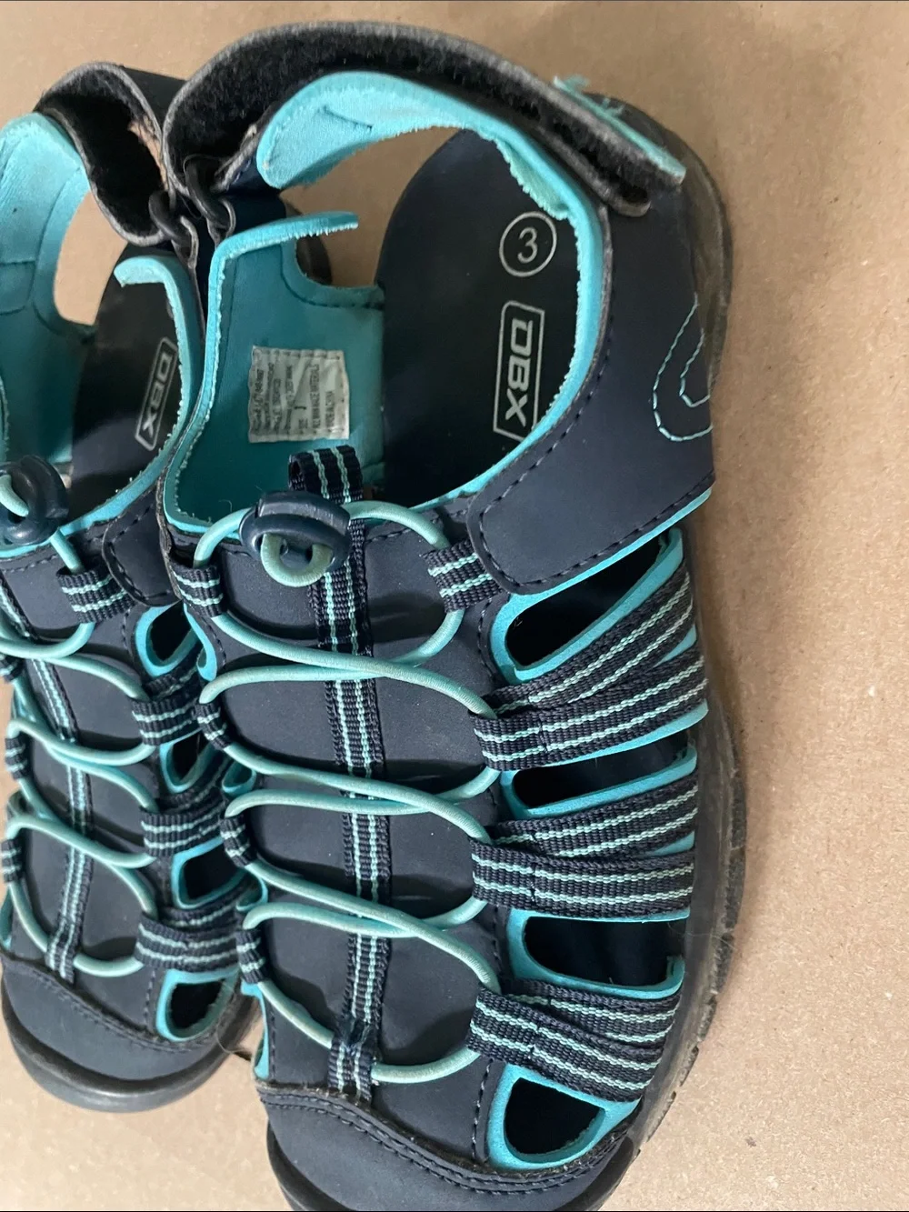 Kids Outdoor Sport Sandals - Navy and Teal